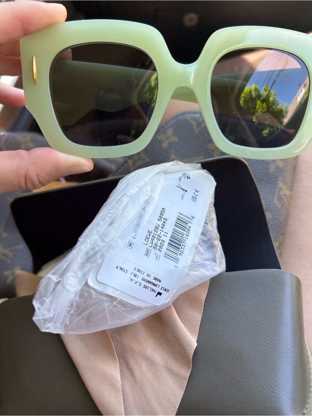 Loewe mint green square retro sunglasses